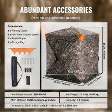 VEVOR Hunting Blind 270° See Through Ground Blind One-Way Mesh for 1-2 Person