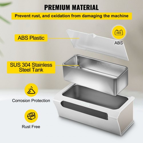 VEVOR Ultrasonic Jewelry Cleaner, 45 kHz 500ML, Professional Ultra Sonic Cleaner w/ Touch Control, Digital Timer, Cleaning Basket, Stainless Steel Ultrasound Cleaning Machine for Watches Glasses