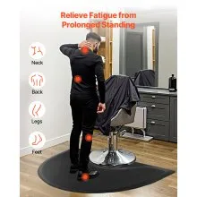 VEVOR Salon Mat for Hair Stylist 3 x 4 FT Semicircle Salon Chair Mat 1/2" Thick