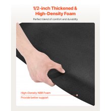 VEVOR Salon Mat for Hair Stylist 3 x 4 FT Semicircle Salon Chair Mat 1/2" Thick