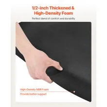 VEVOR Salon Mat for Hair Stylist 3 x 4 FT Semicircle Salon Chair Mat 1/2" Thick