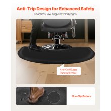 VEVOR Salon Mat for Hair Stylist 3 x 4 FT Semicircle Salon Chair Mat 1/2" Thick