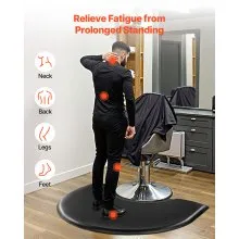 VEVOR Salon Mat for Hair Stylist 3 x 4 FT Semicircle Salon Chair Mat 1-inch Thick