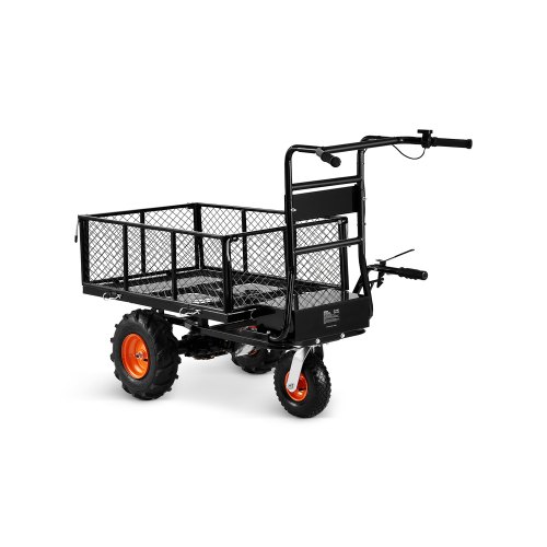 VEVOR Electric Utility Cart, 500lbs Capacity Power Wagon, 36V 432W Battery Powered Steel Garden Cart with Brake, Heavy Duty Electric Assist Wagon, Material Hauler, Wheelbarrow for Farm & Garden