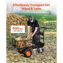 VEVOR Electric Utility Cart 500lbs Capacity Power Wagon 36V 432W Wheelbarrow