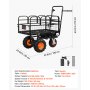 VEVOR Electric Utility Cart, 36V 432Wh Battery Powered Electric Wagon, 500W Power Wheelbarrow with Brake, 500 lbs Load Heavy Duty Steel Garden Cart for Farm and Yard All Purpose Modular Cargo Bed