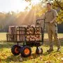 VEVOR Electric Utility Cart, 36V 432Wh Battery Powered Electric Wagon, 500W Power Wheelbarrow with Brake, 500 lbs Load Heavy Duty Steel Garden Cart for Farm and Yard All Purpose Modular Cargo Bed