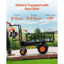 VEVOR Electric Utility Cart, 660lbs Capacity Power Wagon, 36V 432W Battery Powered Steel Garden Cart with Brake, Heavy Duty Electric Assist Wagon, Material Hauler, Wheelbarrow for Farm & Garden