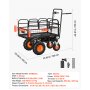 VEVOR Electric Utility Cart, 36V 432 Wh Battery Powered Electric Wagon, 500W Power Wheelbarrow with Brake, 300 kg Load Heavy Duty Steel Garden Cart for Farm and Yard All Purpose Modular Cargo Bed