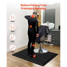 VEVOR Salon Mat for Hair Stylist 3 x 5 FT Rectangle Salon Chair Mat 1/2" Thick