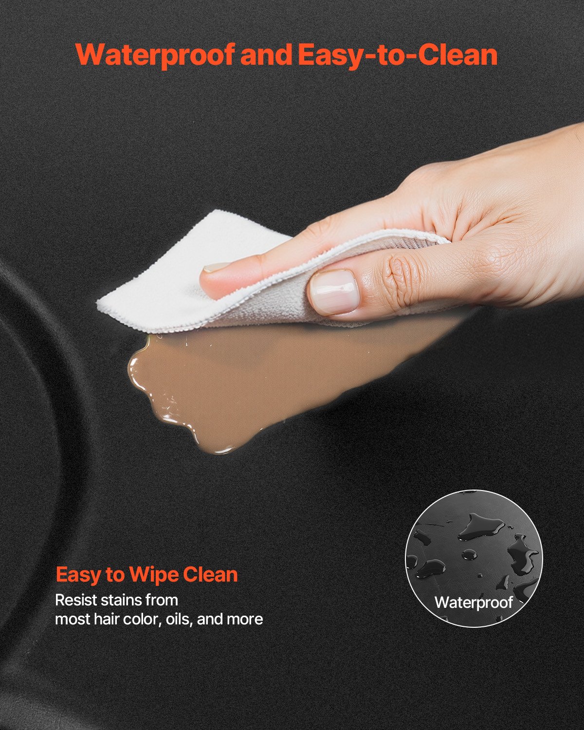 VEVOR Salon Mat for Hair Stylist, 1525 x 915 mm Rectangle Salon Chair Mat Anti Fatigue, 23mm Thickened PVC + PU Barber Shop Floor Mat with Round Cut Out, Anti-Trip Beveled Edges & Non-slip Bottom