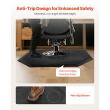 VEVOR Salon Mat for Hair Stylist 4 x 5 FT Hexagon Salon Chair Mat 1/2-inch Thick