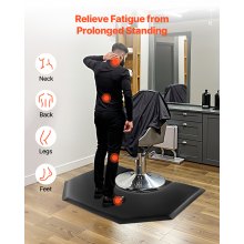 VEVOR Salon Mat for Hair Stylist 4 x 5 FT Hexagon Salon Chair Mat 1-inch Thick