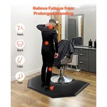 VEVOR Salon Mat for Hair Stylist 4 x 5 FT Hexagon Salon Chair Mat 1-inch Thick