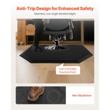 VEVOR Salon Mat for Hair Stylist 4 x 5 FT Hexagon Salon Chair Mat 1-inch Thick