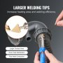 VEVOR plastic welding kit with larger welding tips for increased heating area and efficiency.