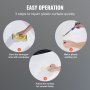 easy operation steps: sand with sandpaper, melt a plastic welding rod, and polish with the VEVOR plastic welding kit.