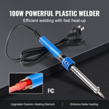 VEVOR Plastic Welding Kit, 100W Plastic Welder Soldering Iron Gun, Car Bumper Repair Kit with 2 Welding Tips, 1 Soldering Tip, 20 Plastic Welding Rods for Kayak/Toys/Plastic Crack/Electronics Repair