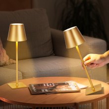 Cordless Table Lamp 2-Pack 5200mAh Built-in Rechargeable Battery Desk Lamp Gold