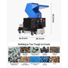 VEVOR Plastic Shredder Crusher 4.0KW Granulator Recycling Machine 220V 3-Phase
