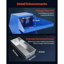 VEVOR Plastic Shredder Crusher 7.5KW Granulator Recycling Machine 220V 3-Phase