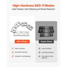VEVOR Shredder Blades, Alloy Steel Shredder Machine Blade Kit with 6 Rotating and 2 Fixed Blades, High-Hardness SKD-11 Blade, Compatible with Model 250 Plastic Grinder, for ABS, PP, PVC & Nylon