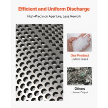 VEVOR Screen Mesh for Plastic Shredder, High-Quality Steel Durable Mesh, 0.315 in/8 mm High-Precision Aperture Screen, Compatible with Model 400 Plastic Grinder, Suitable for Small Particle Recycling
