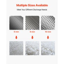 VEVOR Screen Mesh for Plastic Shredder, High-Quality Steel Durable Mesh, 0.315 in/8 mm High-Precision Aperture Screen, Compatible with Model 400 Plastic Grinder, Suitable for Small Particle Recycling