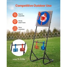 Axe Throwing Game Plastic Bristle Target with 8 Throwing Axes Set Steel Frame