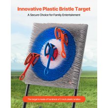 Axe Throwing Game Plastic Bristle Target with 8 Throwing Axes Set Steel Frame