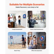 Axe Throwing Game Plastic Bristle Target with 8 Throwing Axes Set Steel Frame