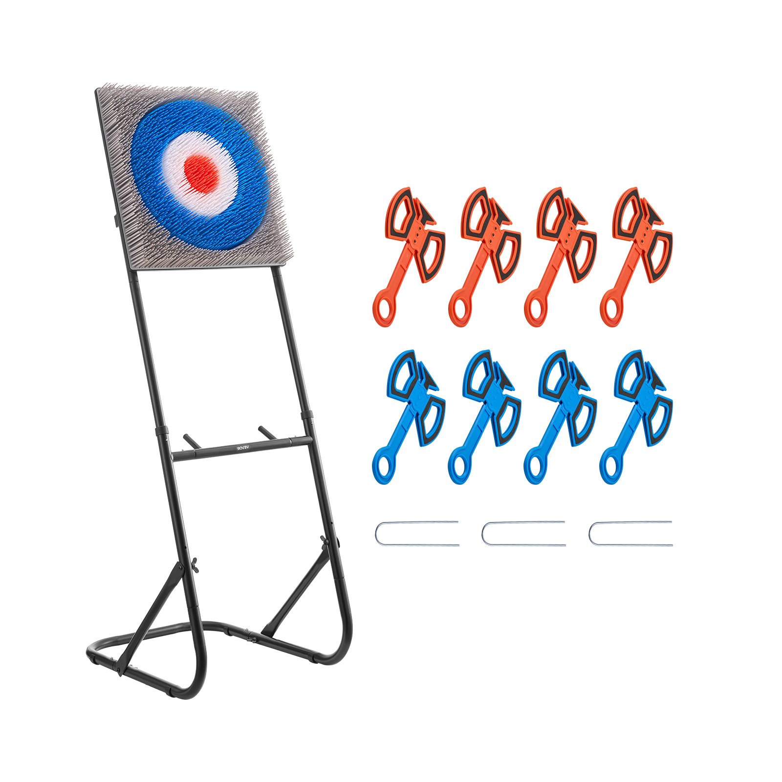 VEVOR Axe Throwing Game, Plastic Bristle Target with 8 Throwing Axes Set, Foldable Steel Frame, Easy to Store, Stable Placement for Indoor and Outdoor, Backyard, Yard and Carnival Games, Adults Kids