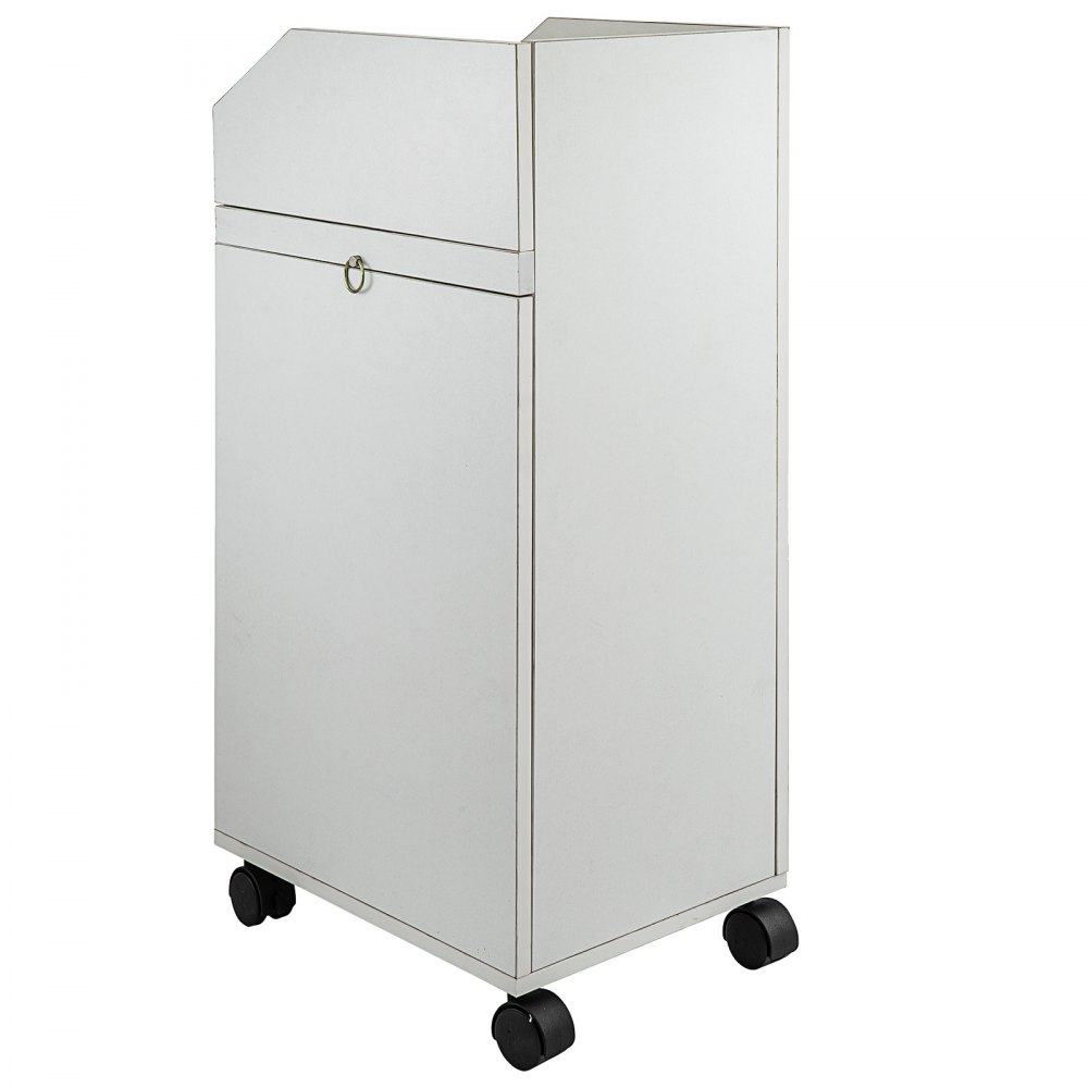 VEVOR Salon SPA Beauty Hairdressing Cart White Storage Trolley with 4 Drawers Rolling Wheels Lockable 2 Keys with Hairdryer Holder Space-Saving Side Tray