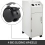 VEVOR Salon SPA Beauty Hairdressing Cart White Storage Trolley with 4 Drawers Rolling Wheels Lockable 2 Keys w/Hairdryer Holder Space-Saving Side Tray