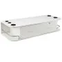 white VEVOR styling station with storage drawers, metal bars, and appliance holders.