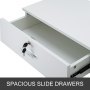 VEVOR barber station with spacious slide drawers and a locking key mechanism.