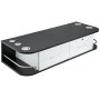VEVOR salon styling station with black top, white drawers, and metal handle.