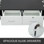 VEVOR salon styling station with spacious slide drawers and lockable storage.