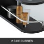 VEVOR salon styling station with side cubbies and beauty products.