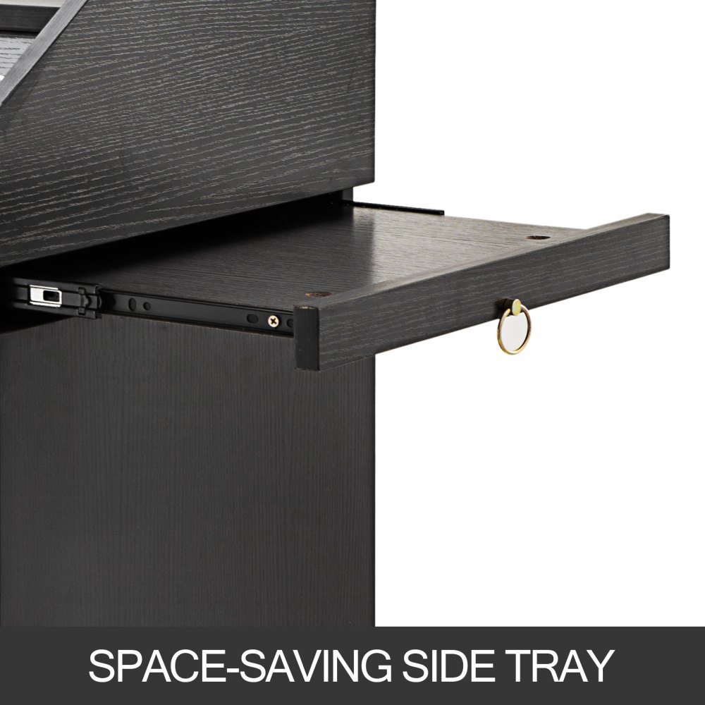 Salon SPA Beauty Hairdressing Cart Storage Trolley with 4 Drawers Rolling Wheels Lockable 2 Keys w/Hairdryer Holder Space-saving Side Tray