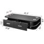 VEVOR black styling station with 2 drawers, lock, shelf, and appliance holders.