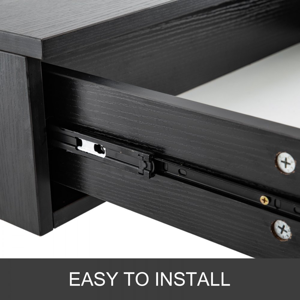 close-up of VEVOR salon station drawer with smooth sliding mechanism and screws, easy to install.