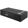 black VEVOR salon station with lockable drawer and appliance holders on top