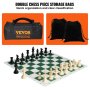 VEVOR Tournament Chess Set, 20 Inch Roll-Up Beginner Chess Board, Foldable Silicone Chess Game with Plastic Weighted Chess Pieces & Storage Bag, Portable Travel Chess Board Gift for Adult Kid Family