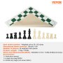 VEVOR-turnausshakkisarja, 20 tuuman roll-up-aloittelijan shakkilauta, taitettava silikoni-shakkipeli muovisilla painotetuilla shakkinappuloilla ja säilytyspussilla, kannettava matkashakkilautalahja aikuisten lasten perheelle