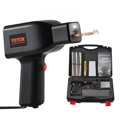 VEVOR Plastic Welding Kit, 70/150W Dual Power Hot Stapler Plastic Welding Gun, Plastic Car Bumper Repair Kit with 600PCS 6 Types Staples, 56PCS Welding Rods, Pliers for Kayak/Toys/Plastic Crack Repair