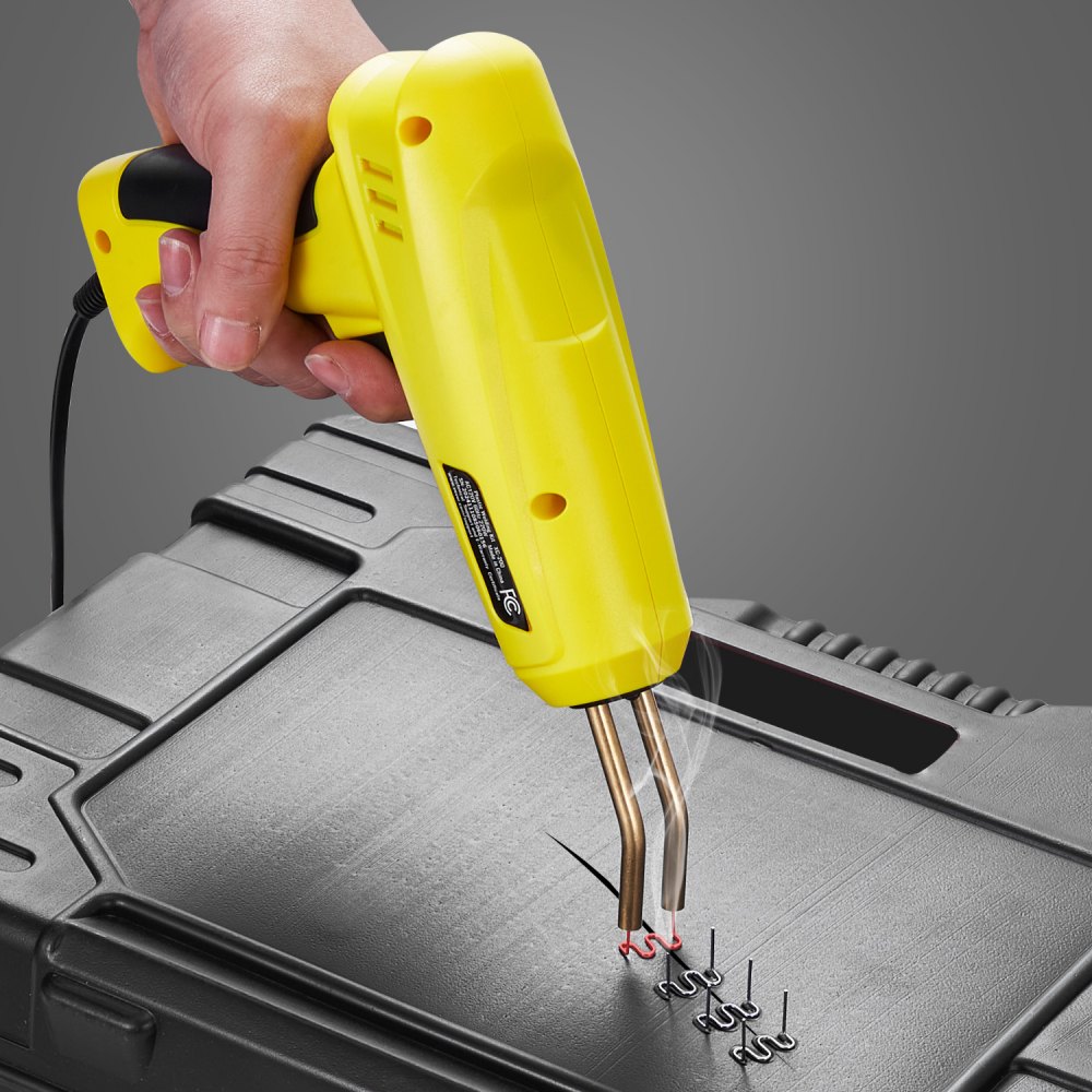 VEVOR Plastic Welding Kit, 220W Plastic Welder Gun with 1200PCS Hot Staples & 76PCS Welding Rods, Professional Hot Staple Welding Gun with LED Light, Carrying Case for Kayak, Toys, Car Bumper Repair