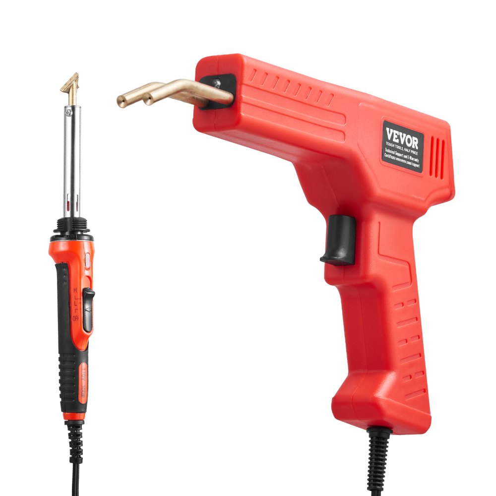 Kit de soldadura de plástico VEVOR Deluxe, pistola de soldadura de plástico de 100 W + soldador de 60 W/100 W, herramienta profesional de soldadura para reparación de plástico con 1000 grapas calientes y 60 varillas para parachoques de coche, kayak, electrónica y juguetes.