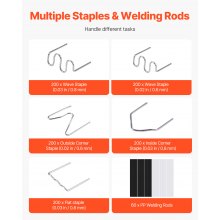 Plastic Welder Kit 100W Plastic Welder Gun and Iron 1000 Staples&60 Rods