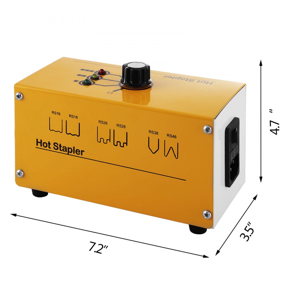 VEVOR Hot Stapler Plastic Repair 110V Stapler Plastic Repair Welder 3 Heat Settings Hot Stapler Plastic Repair Kit with 300 Staples and Snips for Plastic Repair (3 Heat Settings) , Yellow